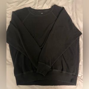 Aerie Black Textured Sweatshirt